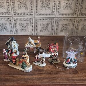 Christmas Village Odds & Sods 9 Pieces